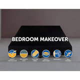 darrahopens Furniture > Bedroom Palermo King Single Ensemble Bed Base Midnight Black Linen Fabric