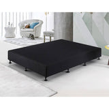 darrahopens Furniture > Bedroom Palermo King Single Ensemble Bed Base Midnight Black Linen Fabric