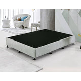 darrahopens Furniture > Bedroom Palermo King Single Ensemble Bed Base Platinum Light Grey Linen Fabric