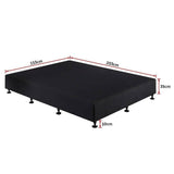 darrahopens Furniture > Bedroom Palermo Queen Ensemble Bed Base Midnight Black Linen Fabric