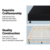 darrahopens Furniture > Bedroom Palermo Queen Ensemble Bed Base Midnight Black Linen Fabric