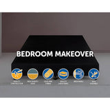 darrahopens Furniture > Bedroom Palermo Queen Ensemble Bed Base Midnight Black Linen Fabric