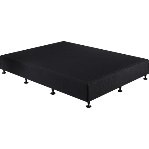 darrahopens Furniture > Bedroom Palermo Queen Ensemble Bed Base Midnight Black Linen Fabric