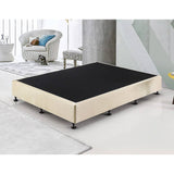 darrahopens Furniture > Bedroom Palermo Queen Ensemble Bed Base Platinum Natural Sand Linen Fabric