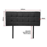 darrahopens Furniture > Bedroom PU Leather Double Bed Deluxe Headboard Bedhead - Black