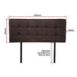 darrahopens Furniture > Bedroom PU Leather Double Bed Deluxe Headboard Bedhead - Brown