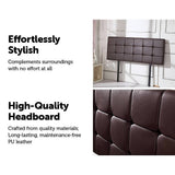 darrahopens Furniture > Bedroom PU Leather Double Bed Deluxe Headboard Bedhead - Brown