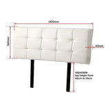 darrahopens Furniture > Bedroom PU Leather Double Bed Deluxe Headboard Bedhead - White