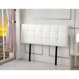 darrahopens Furniture > Bedroom PU Leather Double Bed Deluxe Headboard Bedhead - White