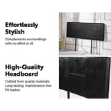 darrahopens Furniture > Bedroom PU Leather Double Bed Headboard Bedhead - Black