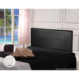 darrahopens Furniture > Bedroom PU Leather Double Bed Headboard Bedhead - Black