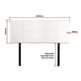 darrahopens Furniture > Bedroom PU Leather Double Bed Headboard Bedhead - White