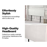 darrahopens Furniture > Bedroom PU Leather Double Bed Headboard Bedhead - White
