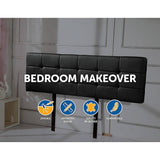 darrahopens Furniture > Bedroom PU Leather King Bed Deluxe Headboard Bedhead - Black