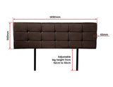 darrahopens Furniture > Bedroom PU Leather King Bed Deluxe Headboard Bedhead - Brown