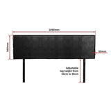 darrahopens Furniture > Bedroom PU Leather King Bed Headboard Bedhead - Black