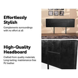 darrahopens Furniture > Bedroom PU Leather King Bed Headboard Bedhead - Black