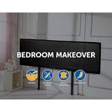 darrahopens Furniture > Bedroom PU Leather King Bed Headboard Bedhead - Black