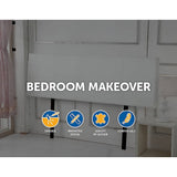 darrahopens Furniture > Bedroom PU Leather King Bed Headboard Bedhead - White
