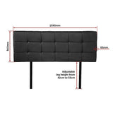 darrahopens Furniture > Bedroom PU Leather Queen Bed Deluxe Headboard Bedhead - Black