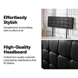 darrahopens Furniture > Bedroom PU Leather Queen Bed Deluxe Headboard Bedhead - Black