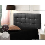 darrahopens Furniture > Bedroom PU Leather Queen Bed Deluxe Headboard Bedhead - Black