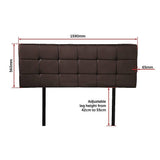 darrahopens Furniture > Bedroom PU Leather Queen Bed Deluxe Headboard Bedhead - Brown