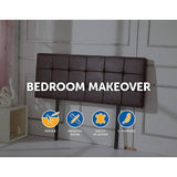 darrahopens Furniture > Bedroom PU Leather Queen Bed Deluxe Headboard Bedhead - Brown