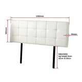 darrahopens Furniture > Bedroom PU Leather Queen Bed Deluxe Headboard Bedhead - White