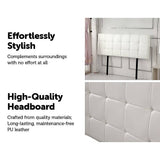 darrahopens Furniture > Bedroom PU Leather Queen Bed Deluxe Headboard Bedhead - White