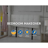 darrahopens Furniture > Bedroom PU Leather Queen Bed Deluxe Headboard Bedhead - White