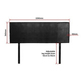 darrahopens Furniture > Bedroom PU Leather Queen Bed Headboard Bedhead - Black