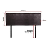 darrahopens Furniture > Bedroom PU Leather Queen Bed Headboard Bedhead - Brown