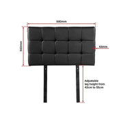darrahopens Furniture > Bedroom PU Leather Single Bed Deluxe Headboard Bedhead - Black
