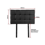 darrahopens Furniture > Bedroom PU Leather Single Bed Deluxe Headboard Bedhead - Black