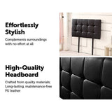 darrahopens Furniture > Bedroom PU Leather Single Bed Deluxe Headboard Bedhead - Black