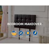 darrahopens Furniture > Bedroom PU Leather Single Bed Deluxe Headboard Bedhead - Black