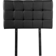 darrahopens Furniture > Bedroom PU Leather Single Bed Deluxe Headboard Bedhead - Black