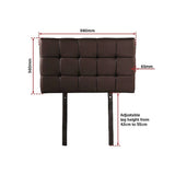 darrahopens Furniture > Bedroom PU Leather Single Bed Deluxe Headboard Bedhead - Brown