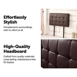 darrahopens Furniture > Bedroom PU Leather Single Bed Deluxe Headboard Bedhead - Brown