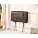 darrahopens Furniture > Bedroom PU Leather Single Bed Deluxe Headboard Bedhead - Brown
