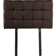 darrahopens Furniture > Bedroom PU Leather Single Bed Deluxe Headboard Bedhead - Brown