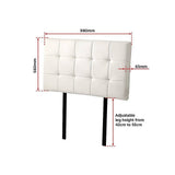 darrahopens Furniture > Bedroom PU Leather Single Bed Deluxe Headboard Bedhead - White