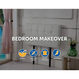 darrahopens Furniture > Bedroom PU Leather Single Bed Deluxe Headboard Bedhead - White