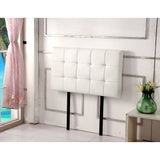 darrahopens Furniture > Bedroom PU Leather Single Bed Deluxe Headboard Bedhead - White