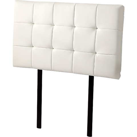 darrahopens Furniture > Bedroom PU Leather Single Bed Deluxe Headboard Bedhead - White
