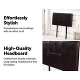 darrahopens Furniture > Bedroom PU Leather Single Bed Headboard Bedhead - Brown