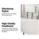darrahopens Furniture > Bedroom PU Leather Single Bed Headboard Bedhead - White