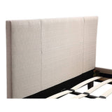 darrahopens Furniture > Bedroom Queen Linen Fabric Bed Frame Beige