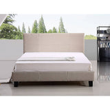 darrahopens Furniture > Bedroom Queen Linen Fabric Bed Frame Beige